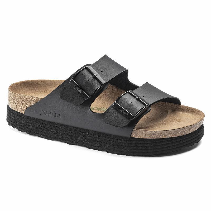 Birkenstock Papillio Platform Vegan Birko Flor Arizona Dame Sort | DK 9RVD